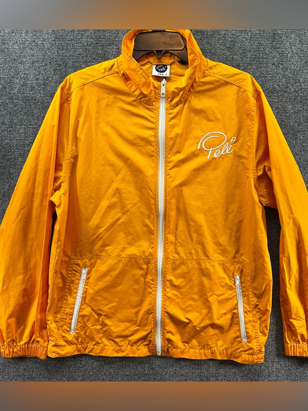 Vintage Pelé Windbreaker Jacket Mens Large Orange Brazil Fútbol Soccer FIFA